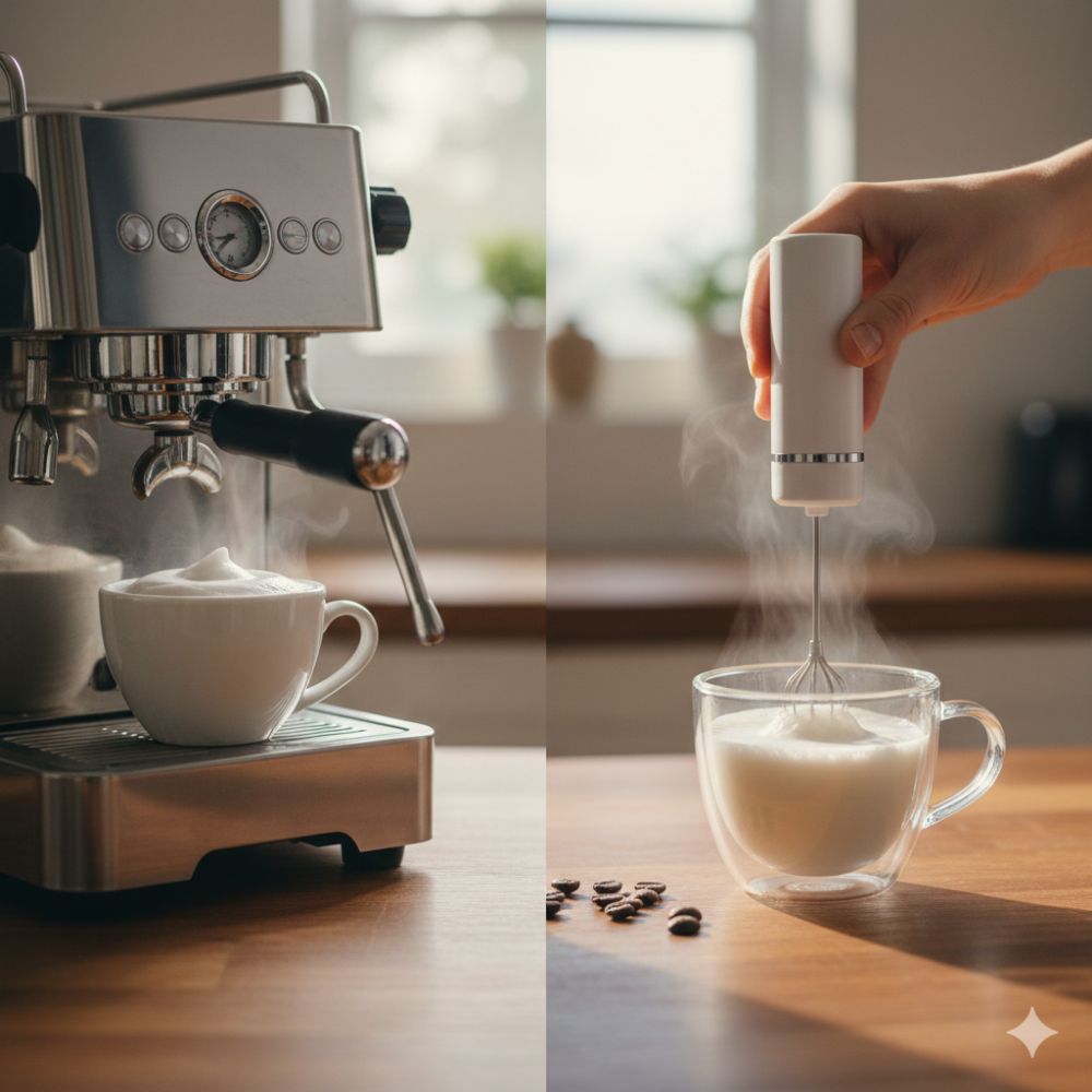 Steam Wand vs Milk Frother in Action
